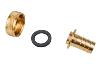 Hose fitting, brass, flat sealent