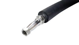 PTFE hose with steel spiral, 200 cm